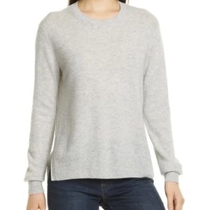 Vince Step Hem Cashmere Sweater, Heather Grey, S